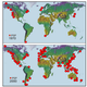 Change in harmful algal bloom distribution, 1970 vs. 2000.